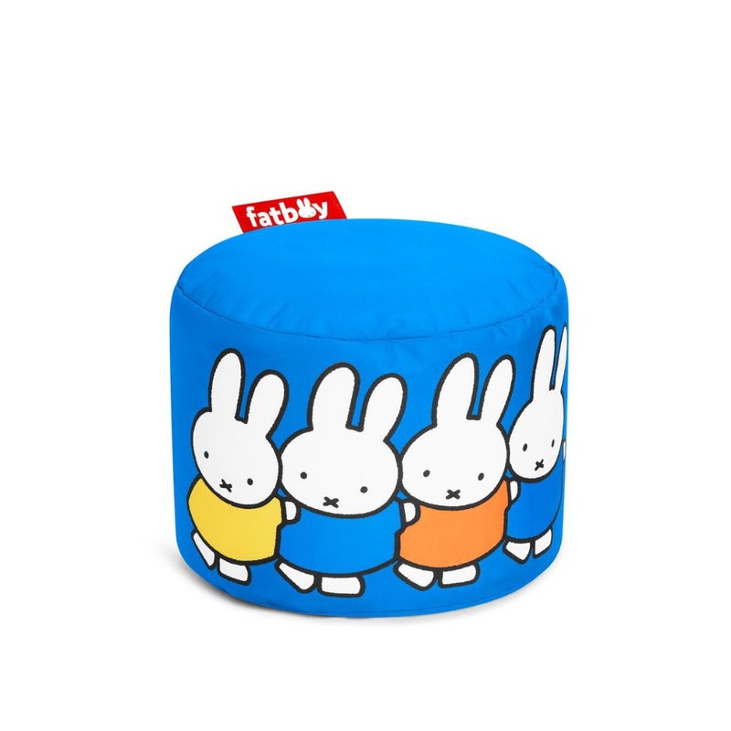 Fatboy Point Pouf (Small) x Miffy | Multifunctional Use as a seat, footrest, or side table | Designed for indoor use | EPS bead filling | Lightweight and easy to move | 50 × 35 cm - Blue - Image 1